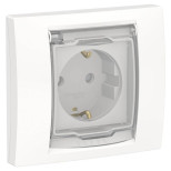 Розетка силовая Schneider Electric Unica New IP44 с крышкой, белая