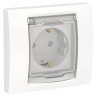 Розетка силовая Schneider Electric Unica New IP44 с крышкой, белая