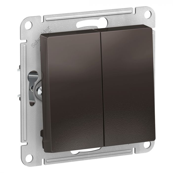 Выключатель двухклавишный Schneider Electric Atlas Design мокко