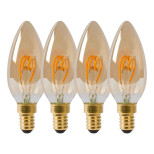 Лампа светодиодная диммируемая Lucide E14 3W 2200K янтарная 49043/14/62