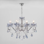 Подвесная люстра Eurosvet Escada 10109/8 хром/лазурный хрусталь Strotskis