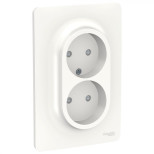 Розетка двойная Schneider Electric Unica New без заземления, белая