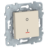 Выключатель одноклавишный Schneider Electric Unica New двухполюсный, с индикацией, бежевый