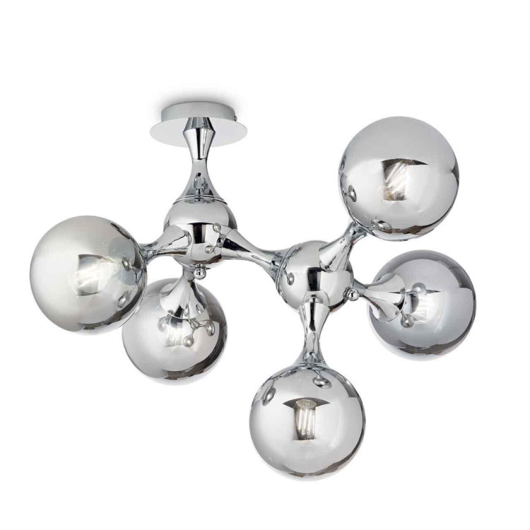 Потолочная люстра Ideal Lux Nodi Pl5 Cromo 200484 Потолочная люстра Ideal Lux Nodi Pl5 Cromo 200484