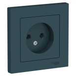 Розетка силовая Schneider Electric Atlas Design без заземления, в сборе, изумруд