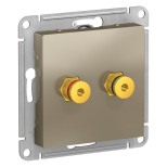 Аудиорозетка Schneider Electric Atlas Design двухместная, шампань