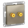 Аудиорозетка Schneider Electric Atlas Design двухместная, шампань