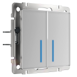 Сенсорный выключатель двухклавишный с подсветкой 1000 Вт серебряный W4520006