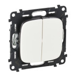 Переключатель двухклавишный Legrand Valena Allure белый 752708