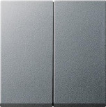 Лицевая панель Gira System 55 выключателя двухклавишного с набором уплотнений IP44 алюминий 026626