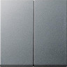 Лицевая панель Gira System 55 выключателя двухклавишного с набором уплотнений IP44 алюминий 026626