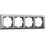 Рамка из металла на 4 поста Metallic глянцевый никель W0041602