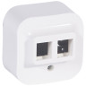 Адаптер Legrand Quteo для 1 или 2 розеток RJ-45 Keystone, белый 782226