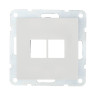 Накладка LK Studio с суппортом розетки компьютерной и телефонной на 2 входа (белый) БЕЗ разъема LK60 866204-0