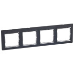Рамка Legrand Valena Classic на 4 поста, ноктюрн/серебряный штрих 770394