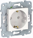 Розетка силовая Schneider Electric Unica New со шторками, белая