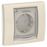 Розетка силовая Schneider Electric Unica New IP44 с крышкой, бежевая