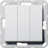 Выключатель трехклавишный Gira System 55 10A 250V британский стандарт алюминий 283026