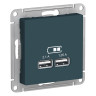 Зарядное устройство USB Schneider Electric Atlas Design изумруд