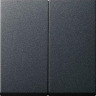 Лицевая панель Gira System 55 выключателя двухклавишного с набором уплотнений IP44 антрацит 026628
