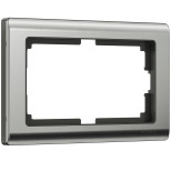 Рамка из металла для двойной розетки Metallic глянцевый никель W0081602