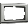 Рамка из металла для двойной розетки Metallic глянцевый никель W0081602