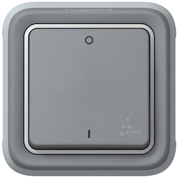 Выключатель одноклавишный Legrand Plexo IP55 двухполюсный, серый 069530
