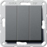 Выключатель трехклавишный Gira System 55 10A 250V британский стандарт антрацит 283028