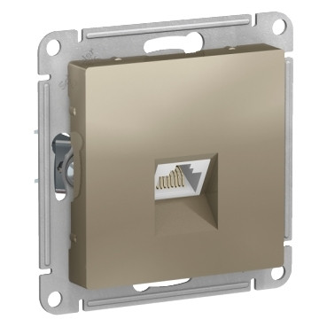 Розетка Schneider Electric Atlas Design RJ-45 кат. 6a, шампань