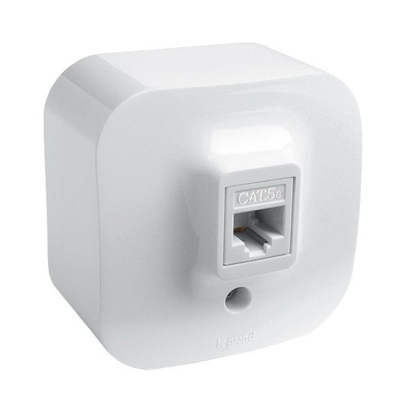 Розетка RJ-45 Legrand Quteo одиночная, кат. 5е, белая 782224