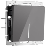 Выключатель одноклавишный проходной с подсветкой Werkel графит акрил W1112144 4690389197437