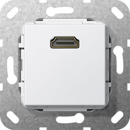 Розетка HDMI Gira System 55 чисто-белый глянцевый 566903