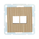 Накладка LK Studio с суппортом розетки компьютерной и телефонной на 2 входа (сосна) БЕЗ разъема LK60 866225-0