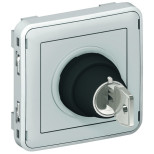 Выключатель Legrand Plexo IP55 с ключом 2-позиционный «0-I», два Н.О. контакта, серый 069534