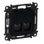 Розетка RJ-45 Legrand Valena Allure двойная, cat. 6, до 1000 Мб/с, антрацит 753953