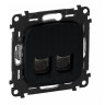 Розетка RJ-45 Legrand Valena Allure двойная, cat. 6, до 1000 Мб/с, антрацит 753953