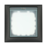 Рамка LK Studio универсальная защитная с крышкой для выключателей и розеток (черный бархат) 869108-1