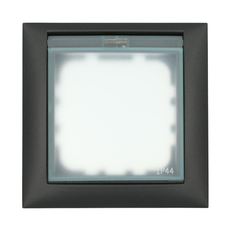 Рамка LK Studio универсальная защитная с крышкой для выключателей и розеток (черный бархат) 869108-1