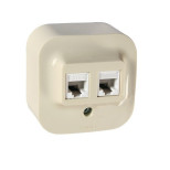 Розетка RJ-11+RJ-45 Legrand Quteo UTP, слоновая кость 782251