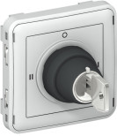 Выключатель Legrand Plexo IP55 с ключом 3-позиционный «I-0-II», два Н.О. контакта, серый 069535