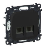 Розетка RJ-11+RJ-45 Legrand Valena Allure антрацит 753032+755428