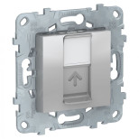 Розетка Schneider Electric Unica New RJ-45 кат. 5е, алюминий