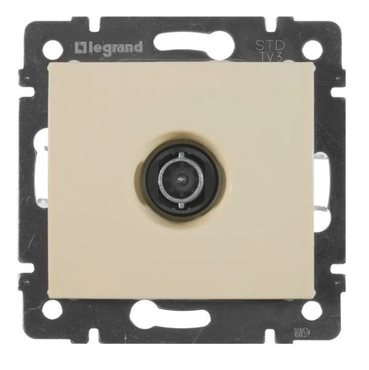 Розетка TV Legrand Valena Classic проходная 14 дБ, слоновая кость 774331