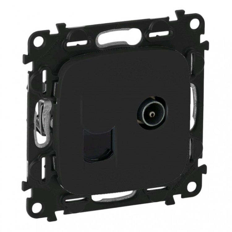 Розетка TV+RJ-45 Legrand Valena Allure антрацит 753055+754838
