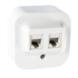 Розетка RJ-45 Legrand Quteo двойная, кат. 5е, белая 782228