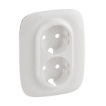 Лицевая панель Legrand Valena Allure для двойных розеток 2К+З, белая 754955