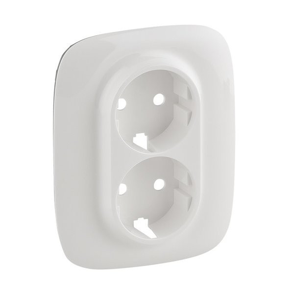 Лицевая панель Legrand Valena Allure для двойных розеток 2К+З, белая 754955