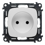 Розетка силовая Legrand Valena Allure 2K со шторками, жемчуг 753016+754979