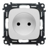 Розетка силовая Legrand Valena Allure 2K со шторками, жемчуг 753016+754979