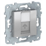 Розетка Schneider Electric Unica New RJ-45 кат. 6, алюминий